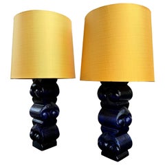 Lampade da tavolo scandinave in vetro di Bengt Edenfalk, Skruf Sweden, 1970