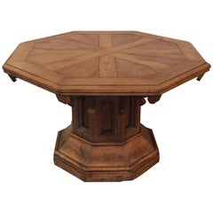 English Country House Center Table with Octagonal Top