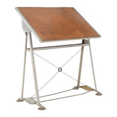Raro tavolo da disegno in alluminio