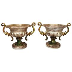 Pair of Vintage Wood Planters Painted Jardinieres, Italy, circa 1980