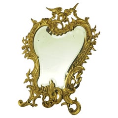19th Century Rococo Revival Cartouche Bevelled Mirror