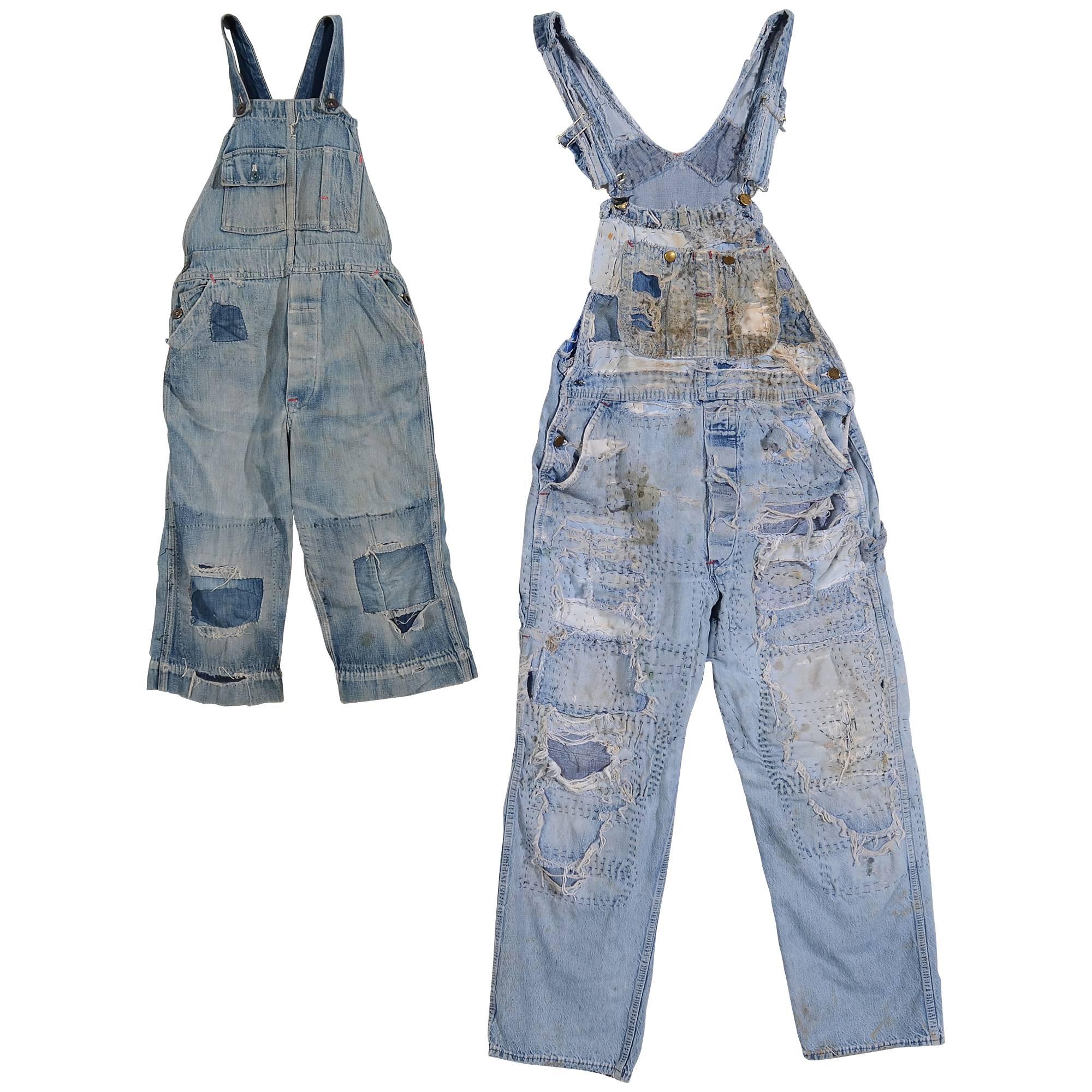 Mended, Patched, Embroidered and Quilted Overalls