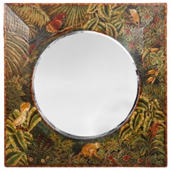 Maitland Smith Tropical Painted Wall Mirror