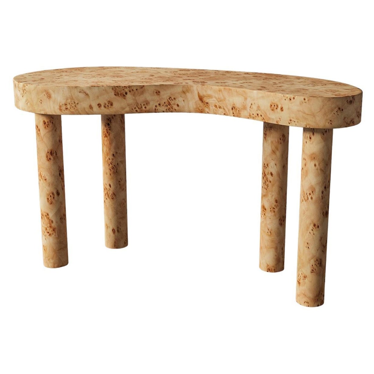 "Brenne" Bean-shaped Burl Wood Desk by Christiane Lemieux For Sale