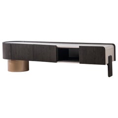 Post Mueble TV Moderno Diseño Ovalado