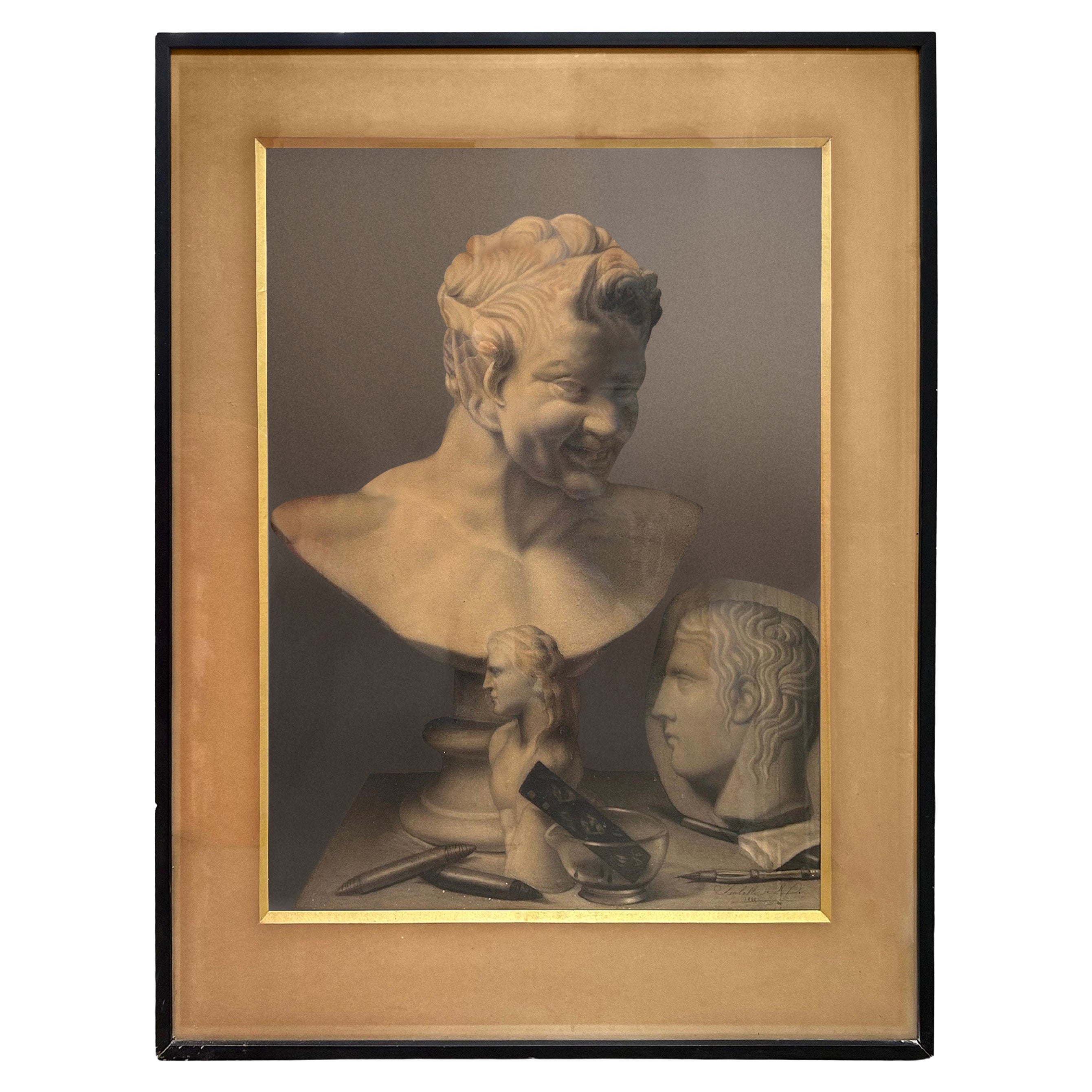 19th Century French Framed Academic Drawing
