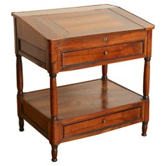 French Louis Philippe Period Walnut Slant Front 2 Drawer Desk, ca 1835