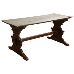 Italian, Rome, Baroque Period Carved Walnut Table, ca. 1650
