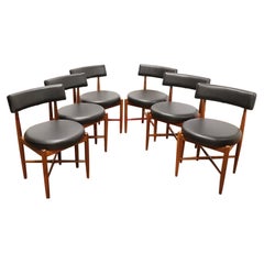Sedie da pranzo in teak vintage del Medioevo Moderno x 6 di Gplan in stile danese