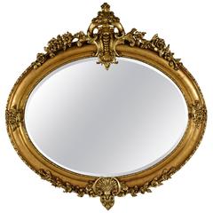 Antique French Louis XV Giltwood Mirror