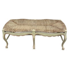 Banc de jonc peint à la française