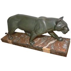 French Art Deco Panther Statue M. Leducq