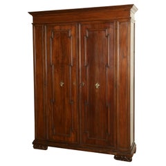 Armadio de 2 puertas de nogal, estilo barroco italiano, Lombardía, 2ª mitad S. XIX
