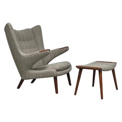 Papa Bear Chair and Ottoman by Hans Wegner for A.P Stolen