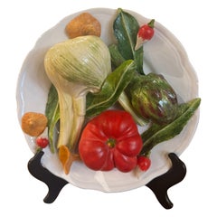 Vintage French Christine Viennet Hand Crafted "Trompe L'Oeil" Art Plate