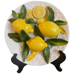 Vintage French Christine Viennet Hand Crafted "Trompe L'Oeil" Fruit Art Plate