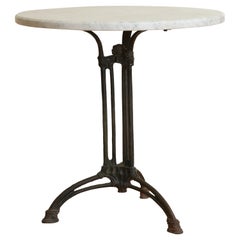 Belgian Cast Iron and Marble Top Garden/Bistro Table, 1st quarter 20th century