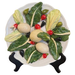 Vintage French Christine Viennet Hand Crafted "Trompe L'Oeil" Art Plate