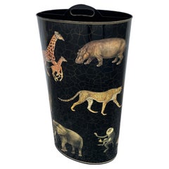 Black Tole Decoupaged Umbrella Stand