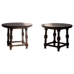 Charles Dudouyt Style Side Tables, Mid-20th Century, France