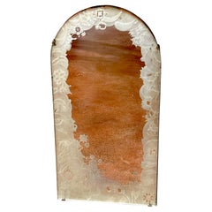 Antique Sumptuous & Fantastical French Art Deco Engraved Floral Mirror