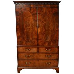 Antique 18th Century, Georgian Mahogany Linen Press