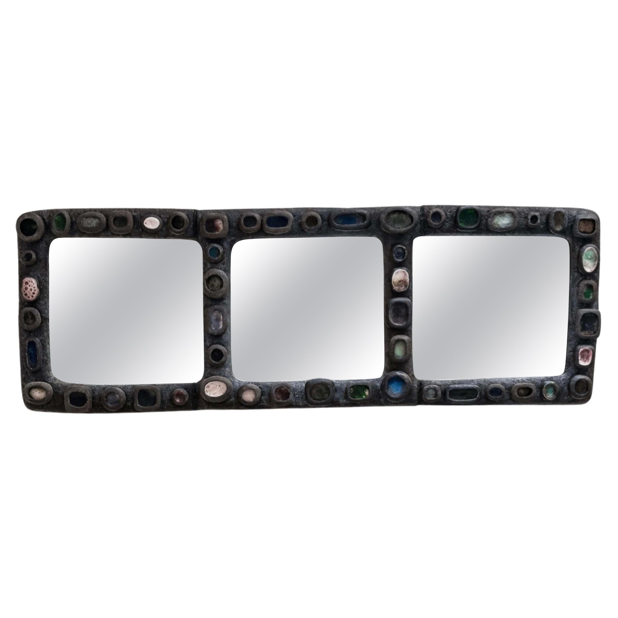 Contemporary Ceramic Wall Mirror by Agnès Debizet, France
