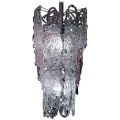 Chandelier with Amethyst Tinted Spun Sugar Drops, 1960s 3