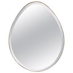 Miroir mural en forme d'œuf - Laiton poli - Fabriqué à la main en Grande-Bretagne - Petit - Prêt à être expédié