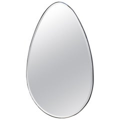 Miroir mural en forme d'œuf fait main - Acier inoxydable poli - Petit - Prêt à être expédié
