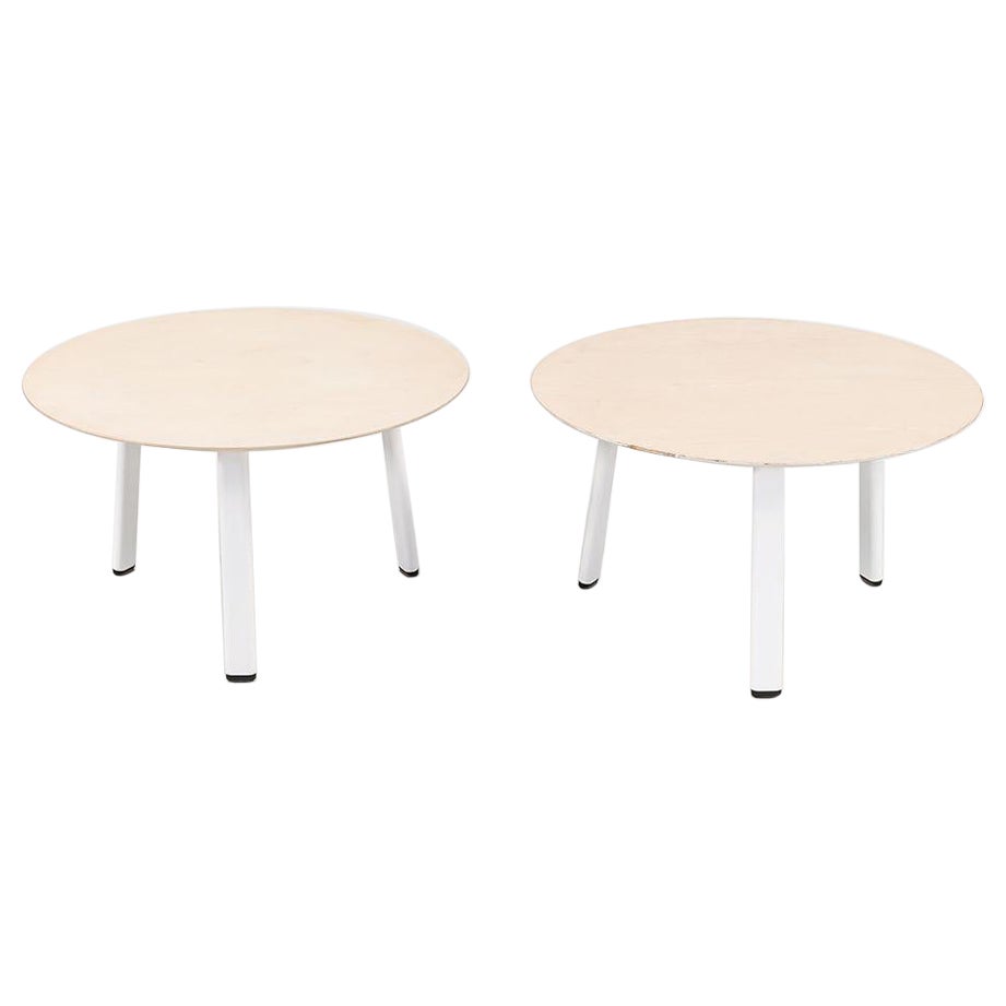 2015 Pair of Allermuir Sunda 2 White Wood Side / End Tables by Allermuir Design For Sale