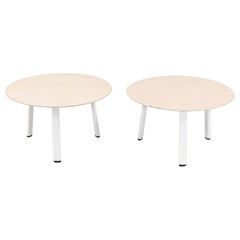 2015 Pair of Allermuir Sunda 2 White Wood Side / End Tables by Allermuir Design