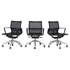 2017 Vitra Physix Rolling Schreibtischstuhl von Alberta Meda aus schwarzem Mesh, 3x verfügbar