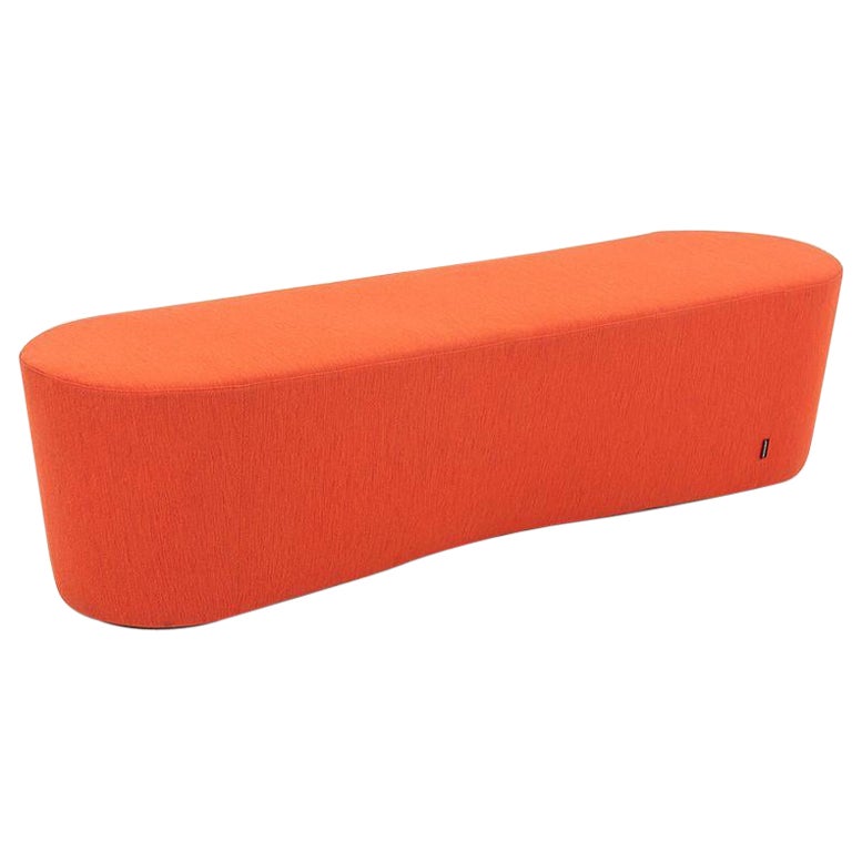 2023 Alfredo Haberli for Moroso Taba Ottoman A in Upholstered in Orange Fabric
