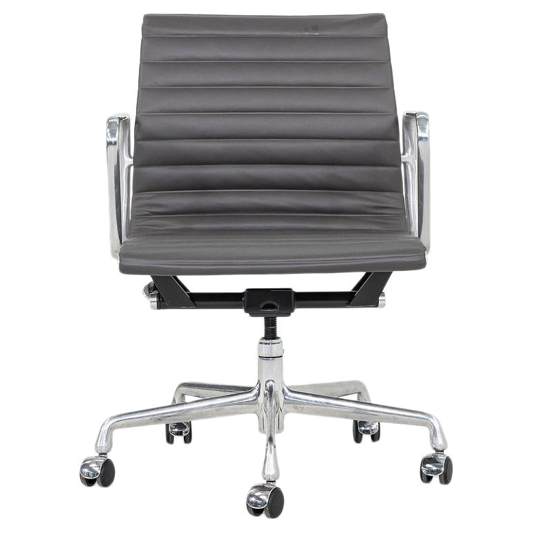 2010s Herman Miller Eames Aluminum Management Desk Chair in Dark Grey 1x Avail