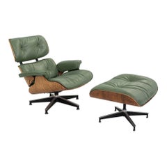 1971 Ultra Rare Eames Lounge Chair and Ottoman in Zebrawood, Model 670 and 671