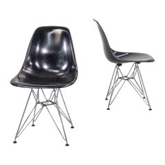 2016 Herman Miller Eames Fiberglass Dining Chairs w/ Eiffel Bases Black 1x Avail