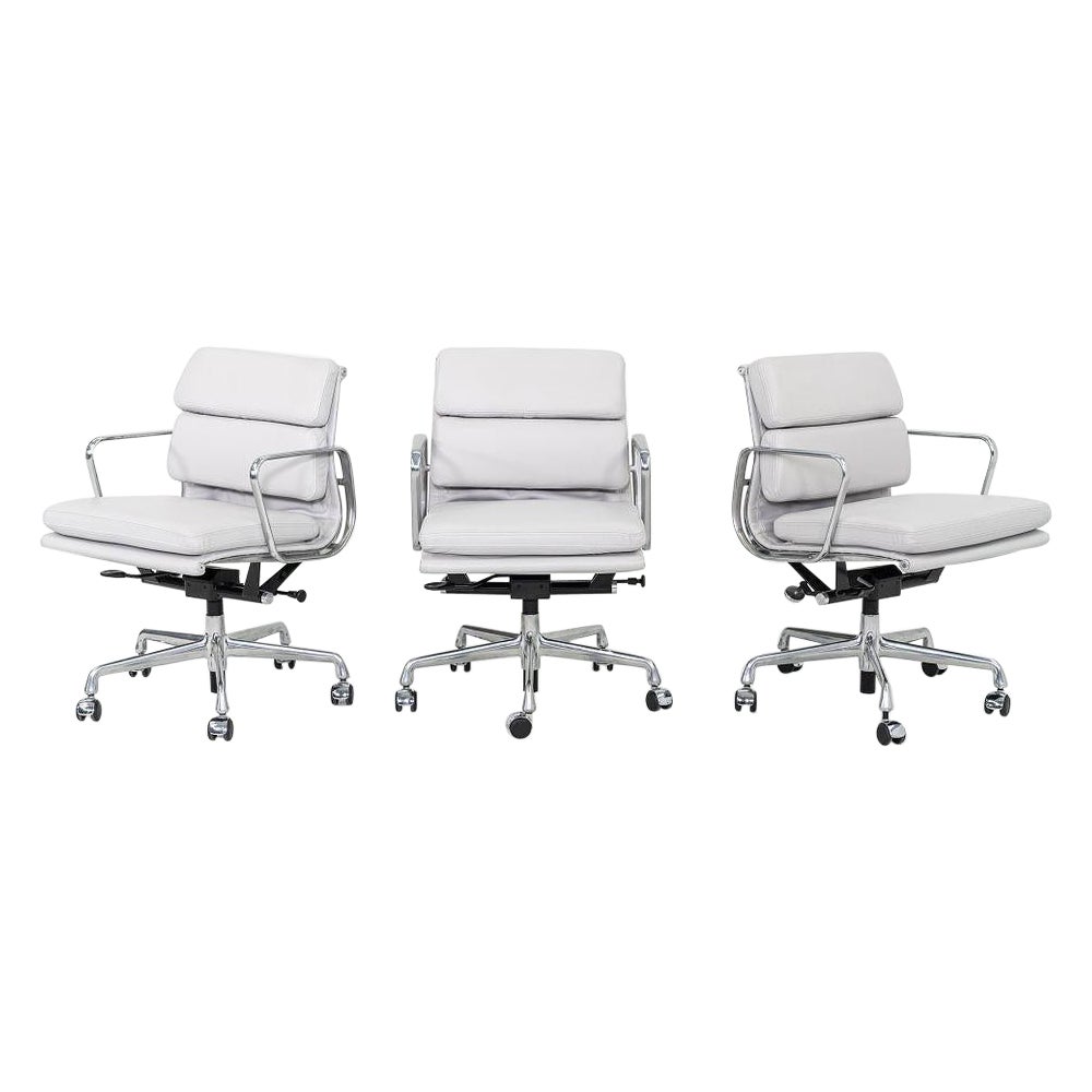 2010s Herman Miller Eames Soft Pad Management Desk Chair in Light Grey 1x Avail