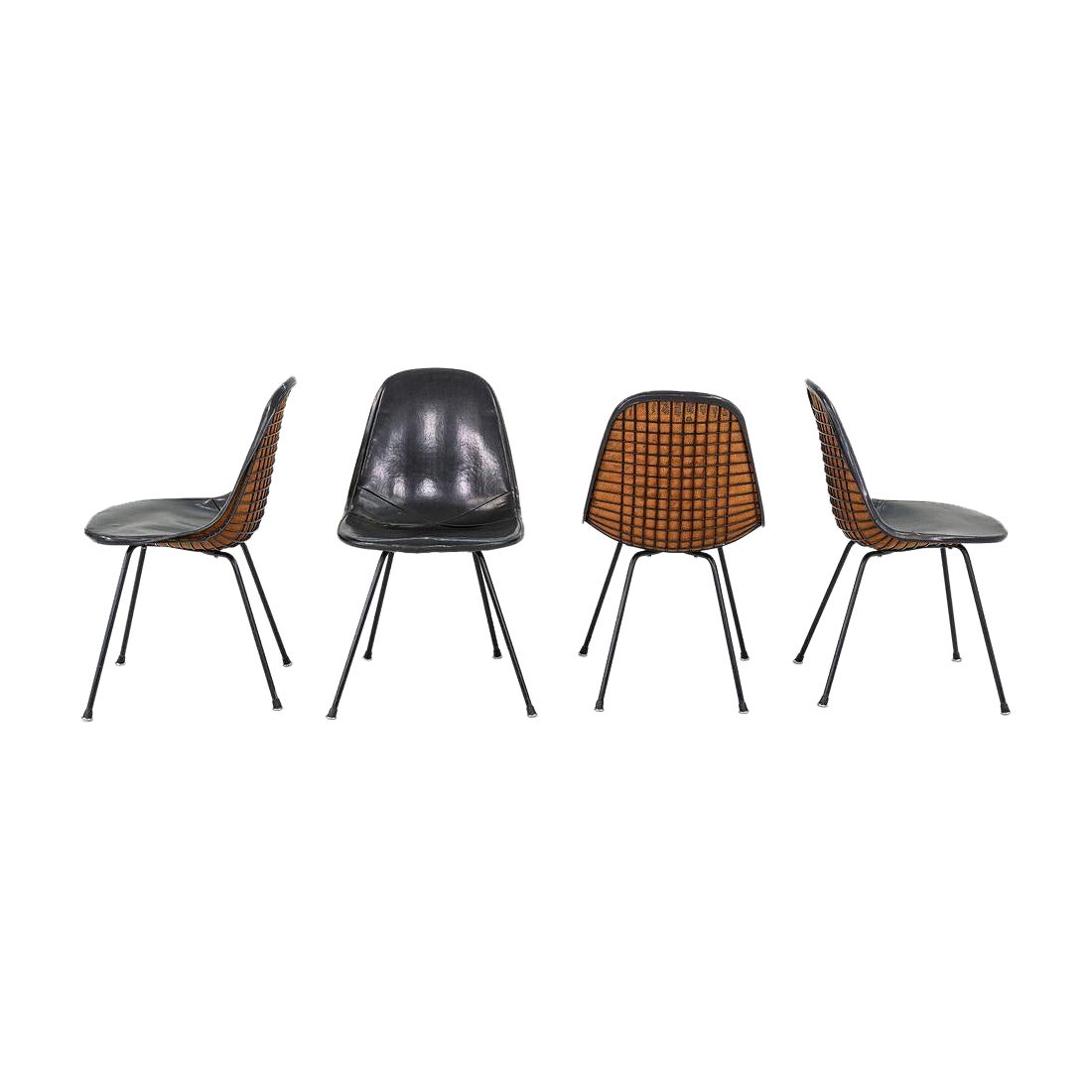 C. 1954 Set of Four Charles & Ray Eames for Herman Miller DKX Wire Dining Chairs