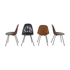 C. 1954 Set of Four Charles & Ray Eames for Herman Miller DKX Wire Dining Chairs