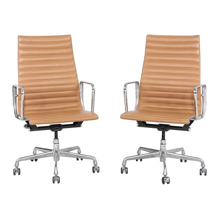 C. 2005 Herman Miller Eames Aluminum Group Executive Desk Chair in Tan 2x Avail