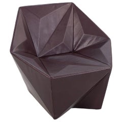 2023 Daniel Libeskind for Moroso Gemma Lounge Arm Chair Eggplant Leather B0217