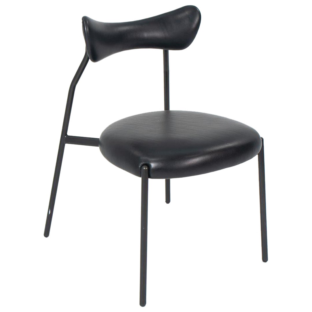 2019 Chaise de salle à manger Dragonfly par District Eight avec cuir noir 3x disponible