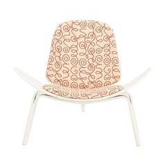 2021 Carl Hansen CH07 Shell Chair in White & Red by Hans Wegner Made in Denmark