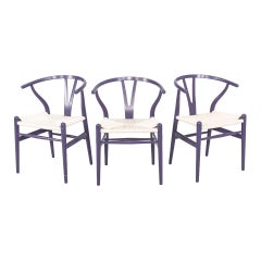2023 Carl Hansen CH24 Wishbone Chair in Beech Dark Purple w/ Papercord 3x Avail