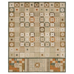 Rug & Kilim's Scandinavian Style Rug in Beige-Brown with Geometric Patterns (tapis de style scandinave à motifs géométriques)