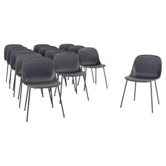 2018 Ensemble de treize chaises d'appoint en fibre de Muuto par Iskos-Berlin Structure en acier noir