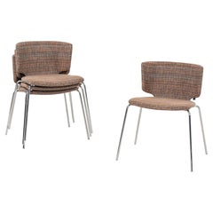 2017 Set of 4 Wrapp Dining Side Chairs Marc Krusin Coalesse Multi-Color Fabric