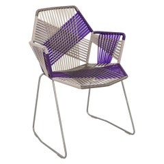 2023 Patricia Urquiola for Moroso Tropicalia Dining Arm Chair in Purple and Grey