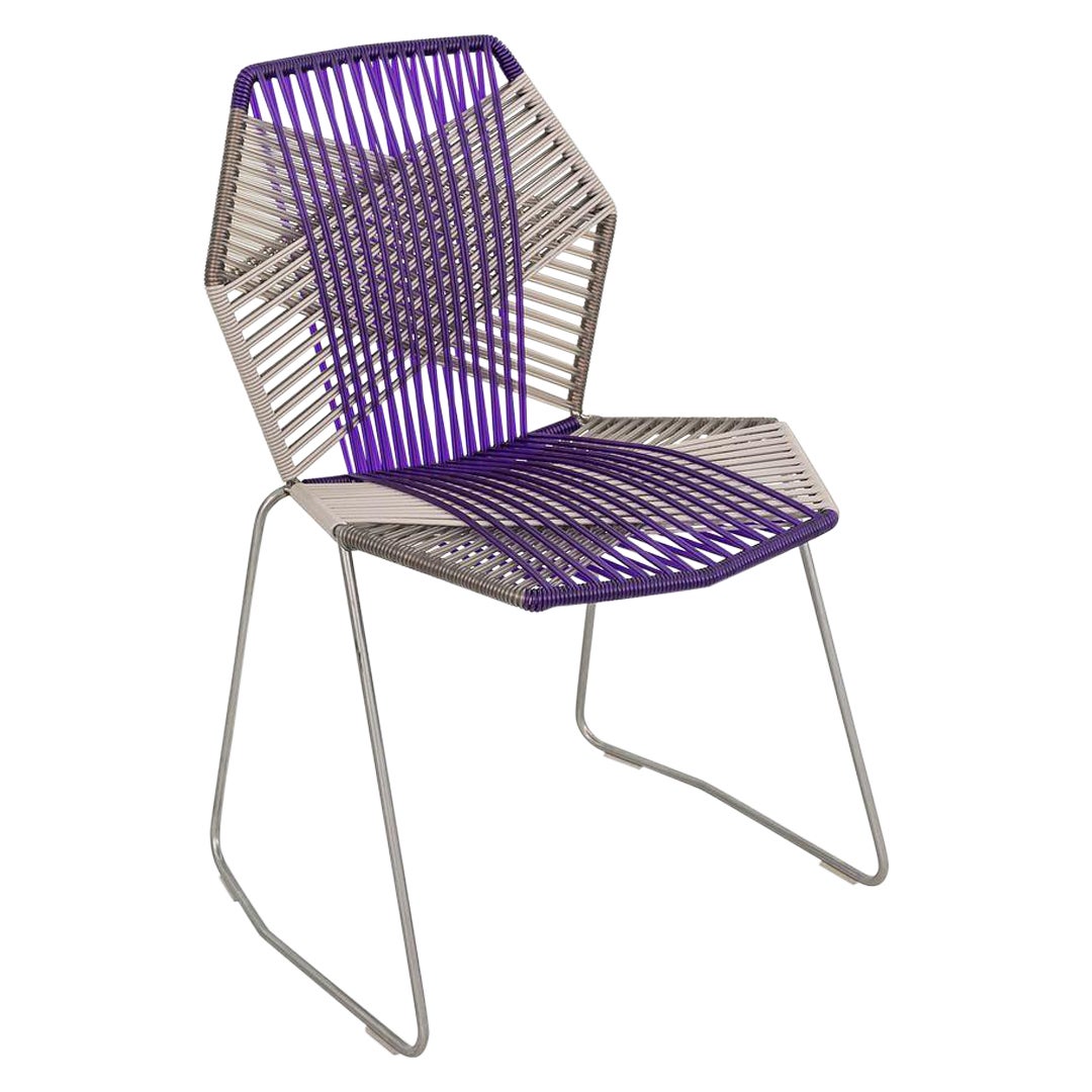 2023 Patricia Urquiola for Moroso Tropicalia Dining Side Chair Purple and Grey